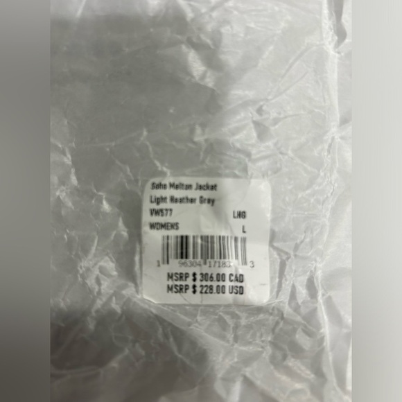 Vuori Women's Large Soho Melton Jacket Light Grey NWT Synthetic Wool Sporty - Picture 7 of 9